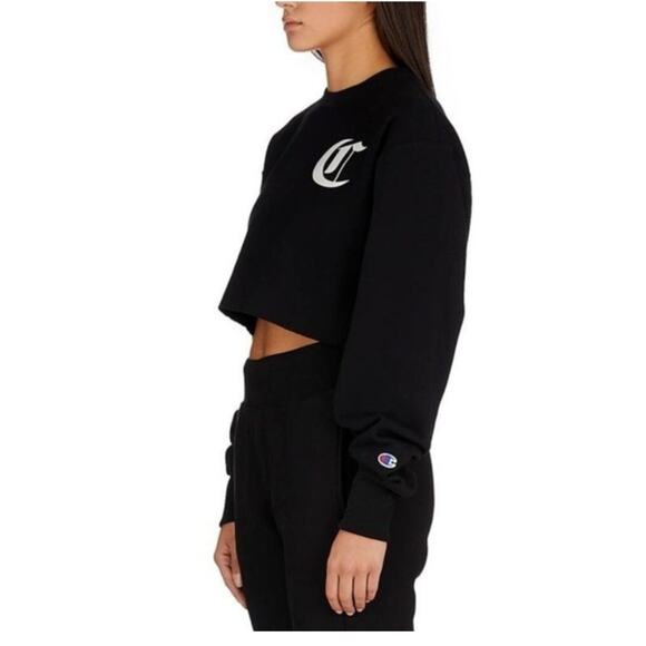 Champion Women's XL Reverse Weave Two Piece Set Cropped Top and Pants Black - Picture 9 of 14